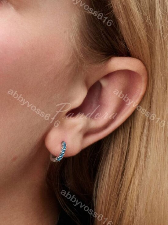 525063_0.jpg Pandora Light Blue Huggie Earrings